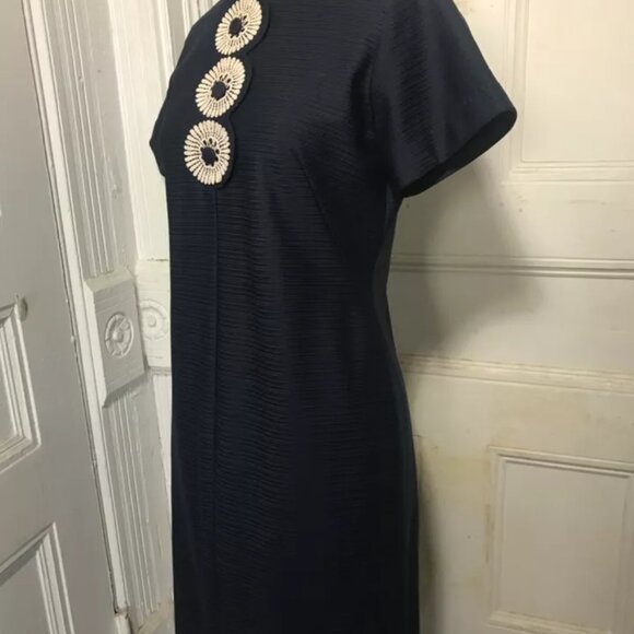 Vintage 1960’s Navy Blue Mynette Day Dress Size 10 - Picture 2 of 10